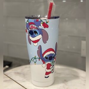 NEW Disney Stitch Christmas Stainless Travel Mug With Straw & Lid - Zrike Brands